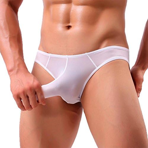 Mens Underwear Briefs, Simayixx Men Underpant Mens boxes Sexy Elephant Bulge Briefs Underwear Pouch T Lingerie Underpants Shorts (XL, White)