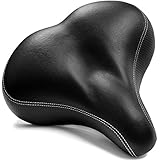 Bikeroo Most Comfortable Bike Seat for Seniors – Extra Wide and Padded Bicycle Saddle for Men and Women Comfort – Universal Bike Seat Replacement