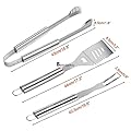 3pcs Stainless Steel BBQ Grill Tools Set Barbecue Accessories Utensils