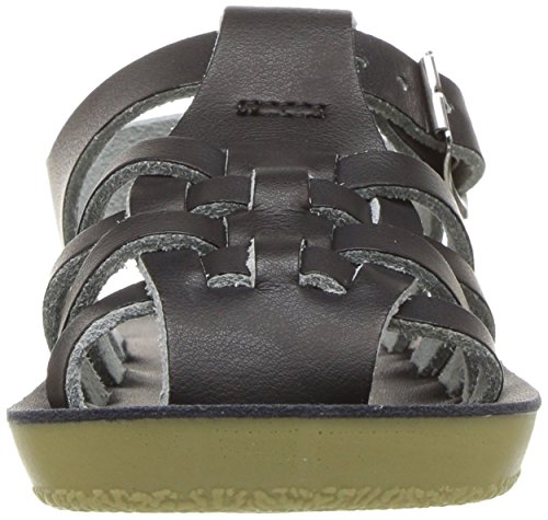 Salt Water Sandals by Hoy Shoe Baby Sun-San Sailor Flat Sandal, Black, 6 M US Toddler