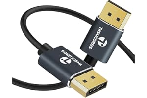 Thsucords 6.6FT DisplayPort Cable, Certified Ultra Slim & Thin 8K 4K DP Cable Support 8K@60Hz, 4K@144Hz 32.4Gbps for Laptop, PC, Monitor