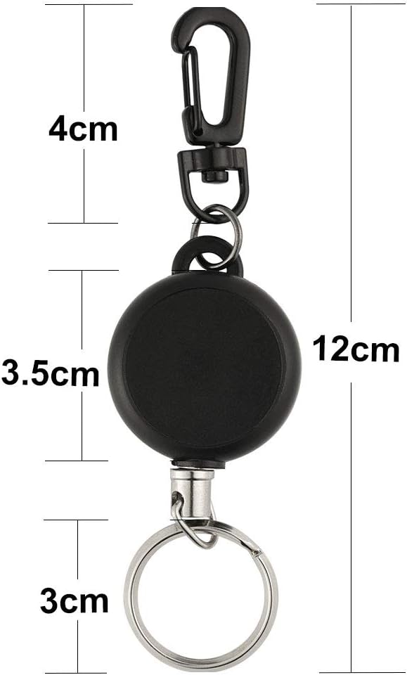 TUPARKA 2 Pieces Heavy Duty Retractable Key Chain Badge Reel Clips with 60cm/ 23.6 Inches Steel Wire Rope - Image 3