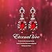 Miraculous Garden Women's Silver Gold Rose Gold Tone Plated Crystal Rhinestone Drop Earrings for Mother's Day (Rose gold tone plated red crystal)