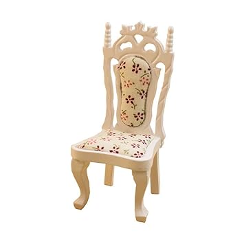 RONSHIN Elegant Mini Dining Highback Chair Toy for 1:12 Doll Accessories Random Color
