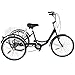 Happybuy Adult Tricycle Single Speed Three Wheel Bike Cruise Bike 24inch Seat Adjustable Trike Basket Cruiser Bicycles Large Size for Shopping(Black Single)thumb 1