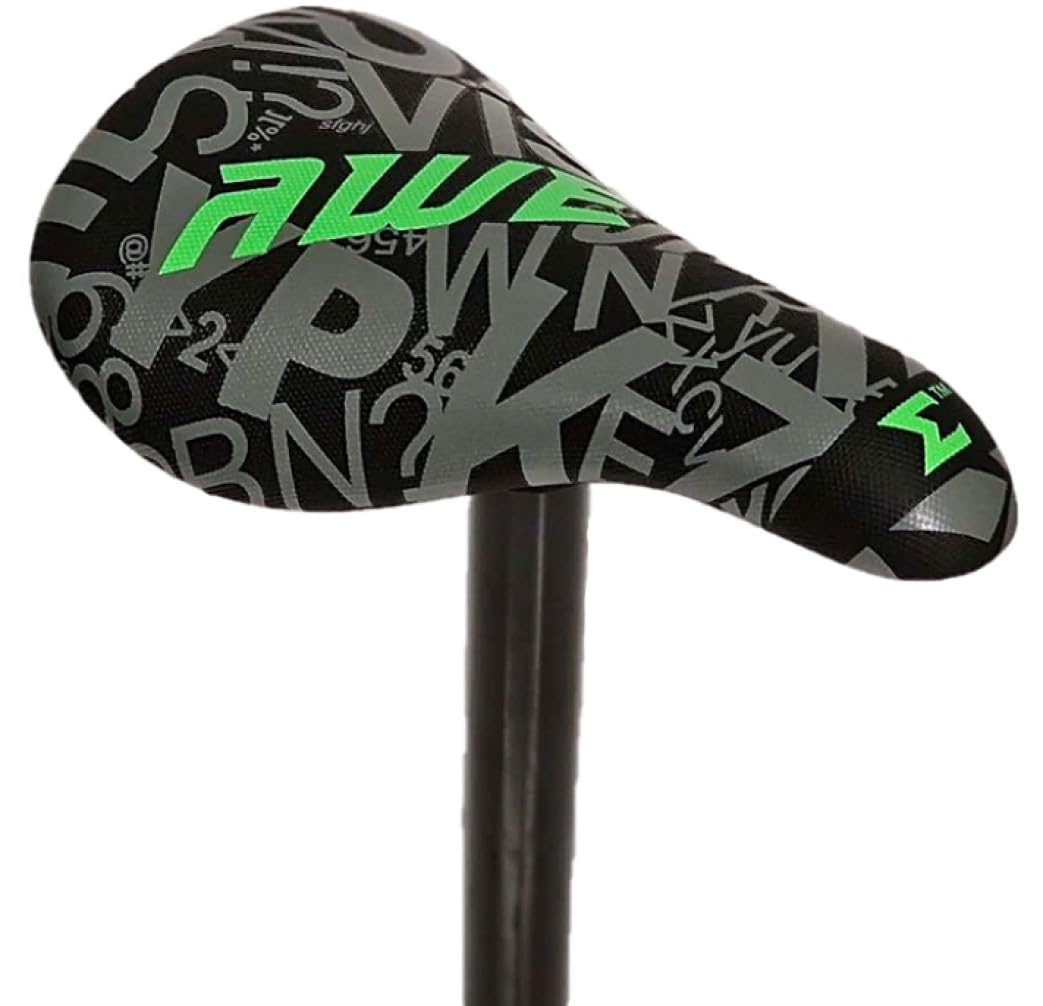 AWE BMX Freestyle Saddle Black/Grey FREE SEAT POST, Length: 210mm, Width: 122mm