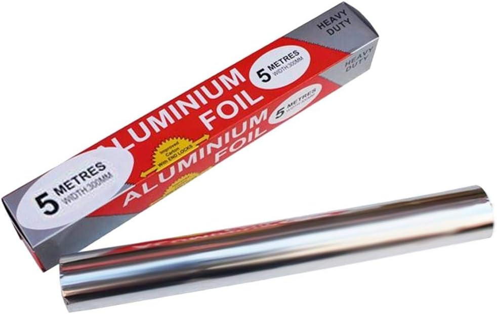 JINHUI Non-Stick Aluminum Foil, Premium Heavy Duty Aluminum Catering Kitchen Wrapping Baking Tin Foil | Cooking, Grilling & Wrapping Sandwiches (30cm x 5m)