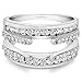 TwoBirch 1.01 Ct. Combination Cathedral and Classic Ring Guard in Sterling Silver with Cubic Zirconia