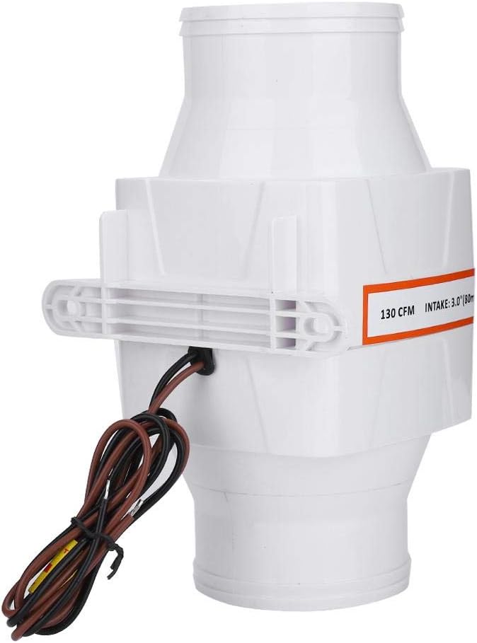 AYNEFY Boat Blowers, 3inch 12V In Line Marine Bilge Air Blower 130CFM 3800LPM Mute Strong Ventilation Fan for Yacht Caravan White