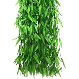Beebel 50 Strands Artificial Vine Fake Leaves Silk Willow Rattan Wicker Twig for Jungle Party Supplies