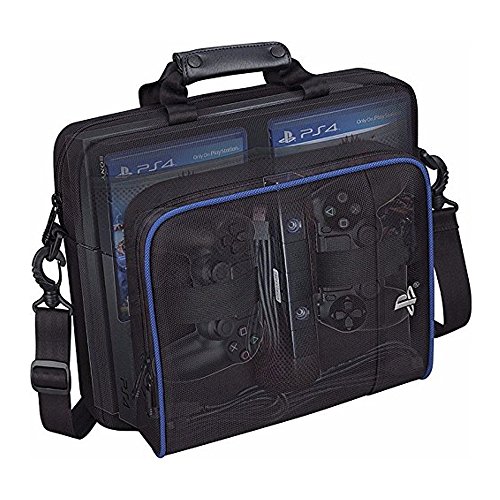 New Travel Storage Carry Case Protective Shoulder Bag Handbag for PlayStation PS4, PS4 Pro and PS4 Slim System Console Carrying Bag and Accessories #81050 (black-large)