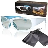 Passive 3D Movie & TV Glasses - Unisex - White / Blue - Circularly Polarized - For Reald 3D Cinema and Passive 3D Tvs Such As Lg