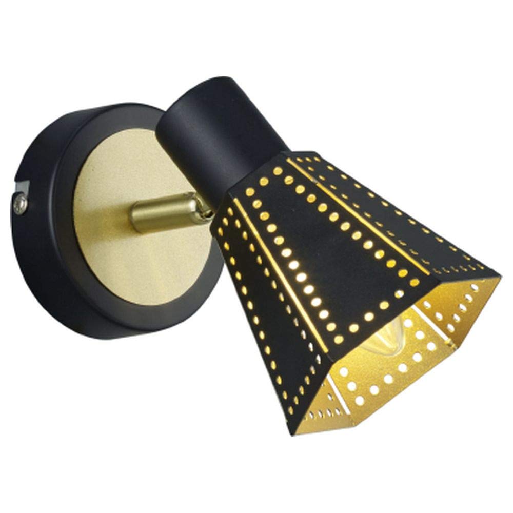 Lights., Metal, Schwarz/Goldfarbig, 13 x 9.5 x 17 cm, E14