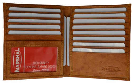 100% Leather Bi-fold Credit Card Holder Tan #2502CF