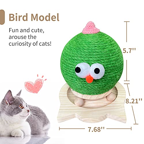 【2022 Upgraded】 AGYM Cat Scratcher Toy, 2 in 1 Natural Sisal Cat