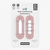 ezpz Baby-Led Weaning Food Cutters (2 pack in Blush) - 6/9 Months + | Food Prep for Infants - Designed by a Pediatric Feeding Specialist