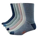 Dockers Men's 6 Pack Cushion Comfort Striped Crew Socks, 6-12 Shoe