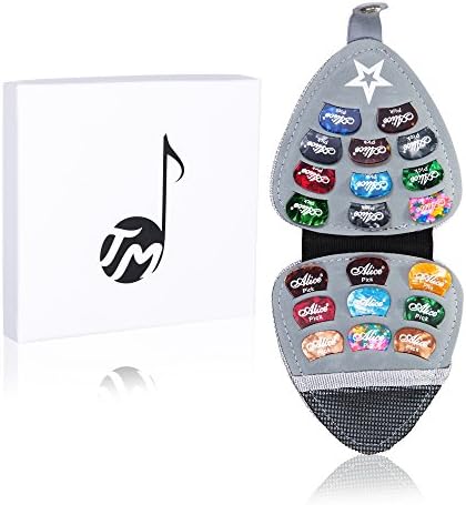 Guitar Pick Holder Black Fashionable Guitar Pick Case Plus 20 Premium Guitar Picks by Talented Musicians