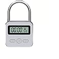 Metal Timer Lock - Electronic Time Padlock 99 Hours Max Timing with Electronic LCD Timed Display - USB Rechargeable