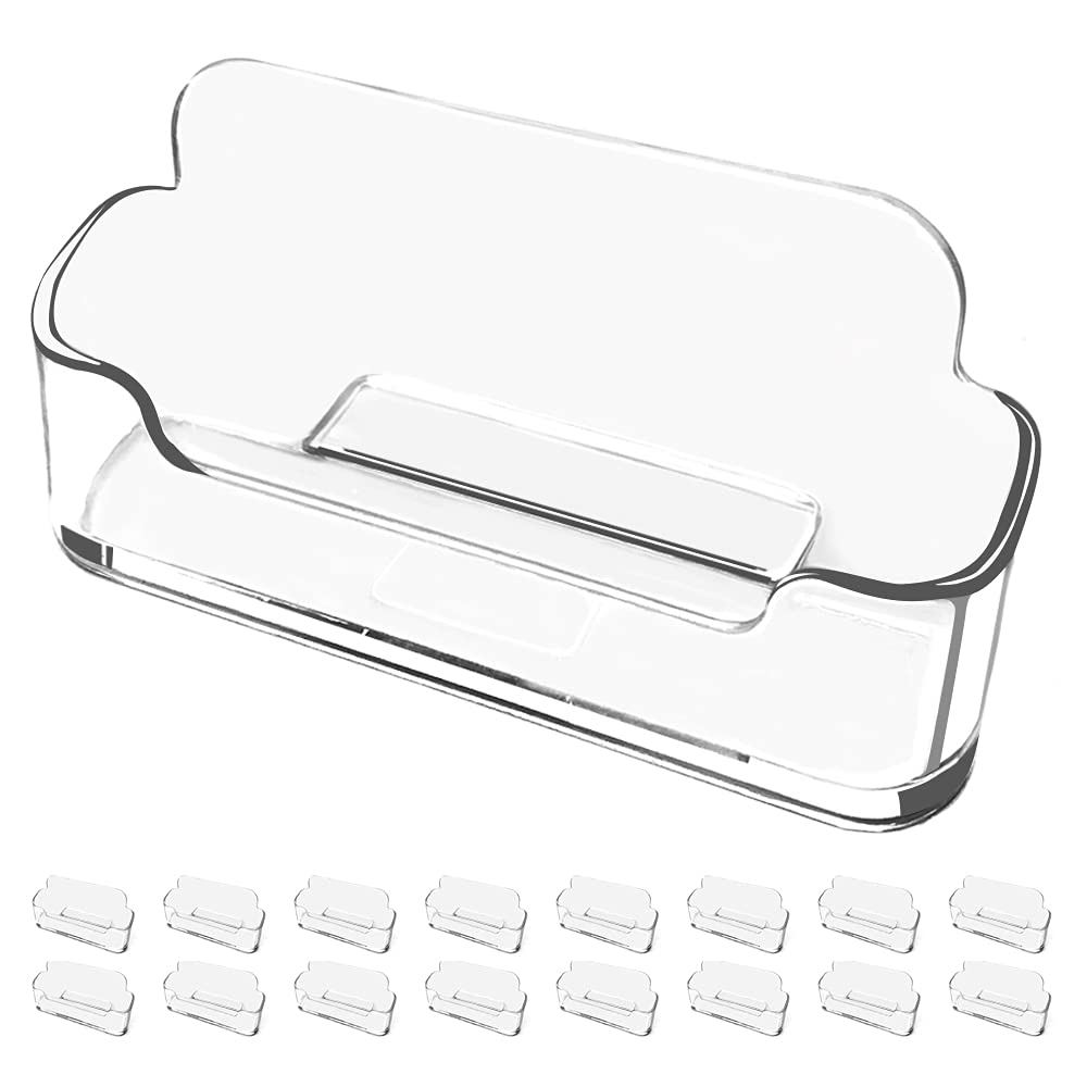 Vrupin Business Card Holder for Desk - 16 Pack Acrylic Business Card Holder , Fits 30-50 Business Cards Display Business Card Stand Desktop Business Card Holders for Exhibition