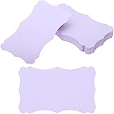 PATIKIL 3"x5" Blank Paper Business Cards, 50 Pack Small Index Flash Cards Words Message Note Card Mini Paper Tags Lace for DIY Gift, Light Purple