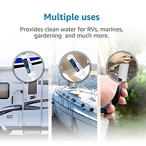 AQUA CREST RV Inline Hose Water Filter, Garden and Camper Water Filter