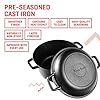 Uno Casa Cast Iron Dutch Oven with Lid- 2 in 1 Camping Oven, 5 Quart Cast Iron Pot, 1.6 Quart Cast Iron Pan, Dutch Oven…