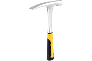 KOHAND 32 oz 12 Inch Rock Pick Hammer, Brick Hammer, Geological Rock with Flat Tip and TPR Rubber Grip