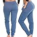 [E308P-HD-M] Coco-Limon Womens Jogger, Fleece, Rib Trimming, Side Pockets, Denim, Medium