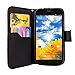 Cellularvilla Wallet Case for BLU Life Play L100A Carbon Fiber Black Pu Leather Wallet Card Flip Open Pocket Case Cover Pouch