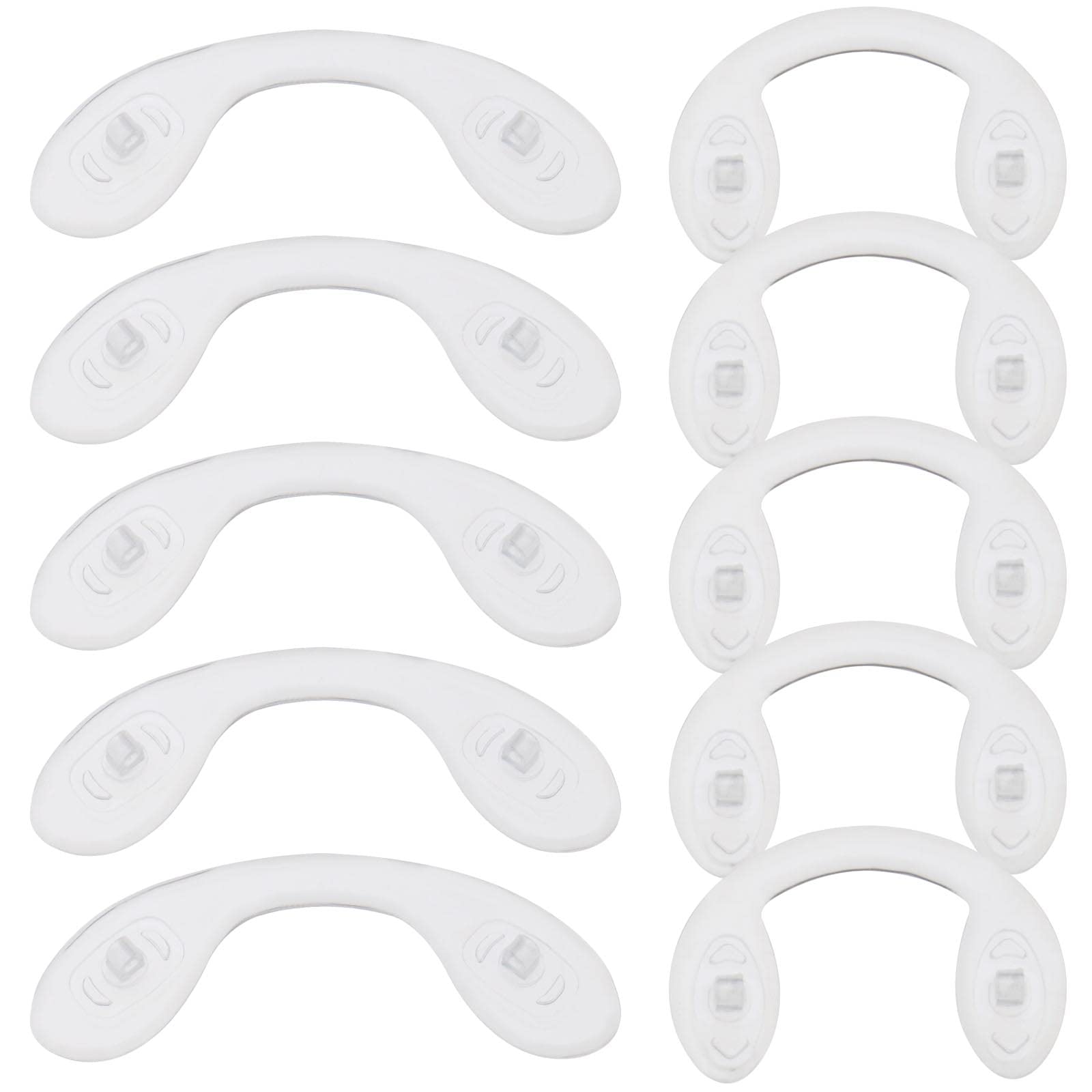EMSea 10 Pairs Soft Silicone Nose Pads U-Shaped Anti-Slip Saddle Bridge Replacement Nose Pads for Screw-in Eyeglasses 5 Piars M Size & 5 Piars S Size