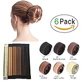iWenSheng Fashion 6pcs Buns Maker Women Girls Kids Magic DIY Hair Bun Making Curler Roller Tools (6 Pcs Per Set)