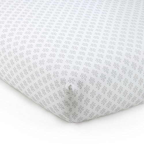 Levtex Home Baby Ely Collection Print Fitted Crib Sheet, Grey, 8 x 1.5