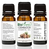 BioFinest Cedarwood Oil - 100% Pure Cedarwood Essential Oil - Promote Hair Growth & Boost Metabolism - Premium Quality - Therapeutic Grade - Best For Aromatherapy - FREE E-Book (10ml)