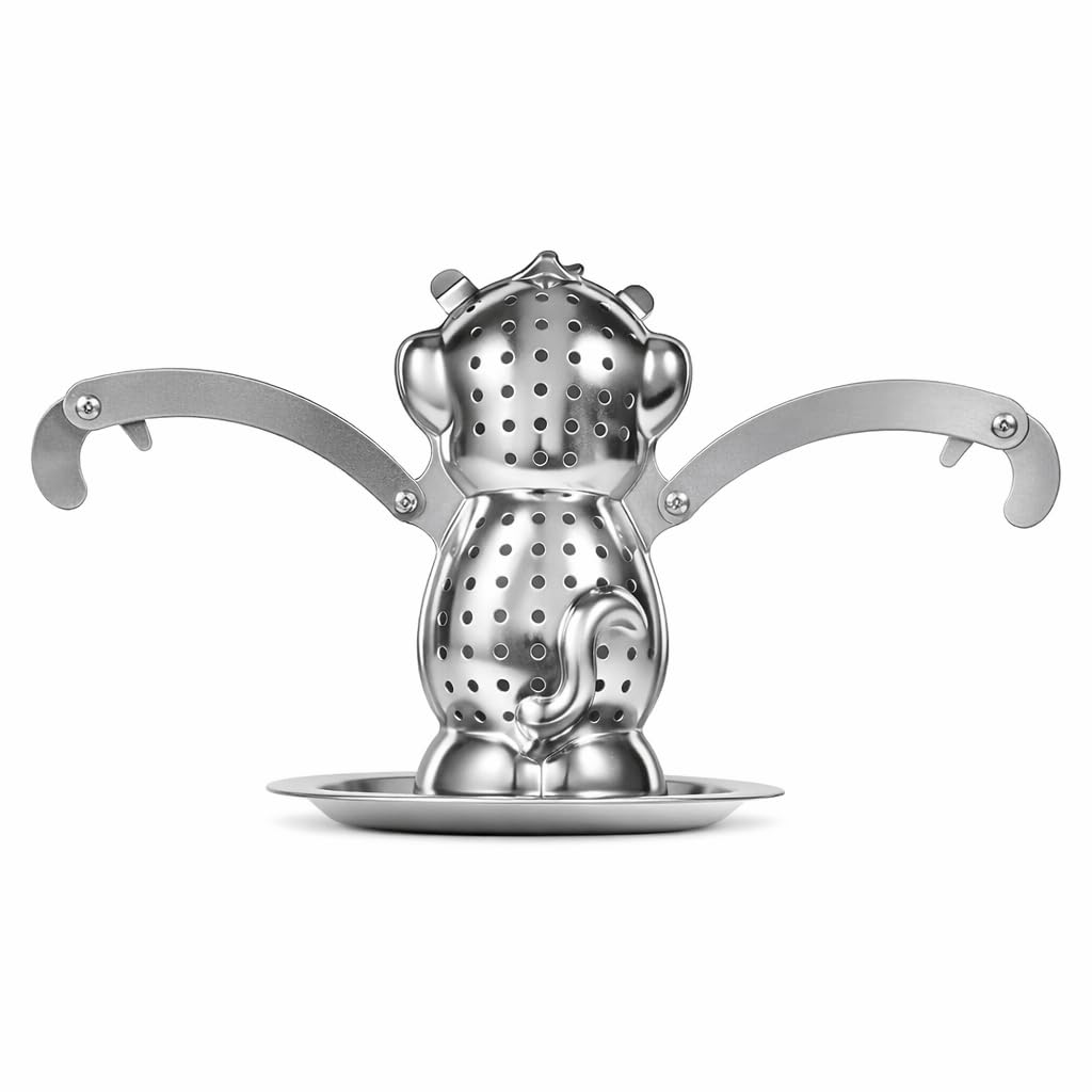 Monkey Tea Infuser, Food 8/20 Stainless Steel Loose Leaf Tea Infuser Strainer Brew Loose Leaf Tea, and Seasonings (Monkey)