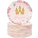 BLUE PANDA - 80-Pack Princess Party Supplies, Floral Plates (7 in)