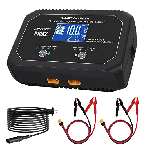 Aorika 2Bank Automatic Smart Charger, 12V/10A 24V/5A Dual Automotive