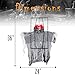 Halloween Haunters 3 Foot Animated Hanging Skeleton Clown Ghost Reaper in Prison Chains with Moving Arms Prop Decoration - Evil Red LED Eyes, Plays Spooky Circus Music - Haunted House Entryway Display