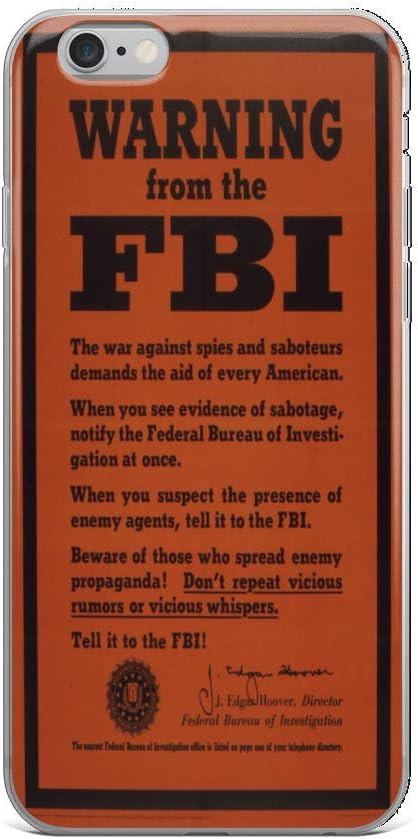 Vintage Poster Warnung Des Fbi 1484 Iphone 6 Plus 6s Plus Telefon Fall Amazon De Elektronik