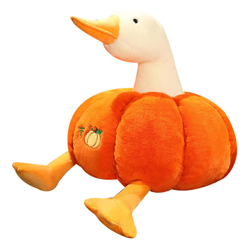NatureMan 50 cm Pumpkin Duck Plush Toy Cute Pumpkin Stuffed Plush Pillow,Halloween Pumpkin Decoration Goose Stuffed Animal Sofa Bed Home Decoration,Creative and funny Gift