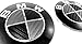 BLACK and SILVER Carbon Fiber Sticker Overlay Vinyl for All BMW Emblems Caps Logos Roundels primary