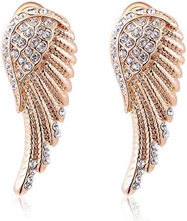 Austrian Crystal Rose Gold Wing Stud Earrings