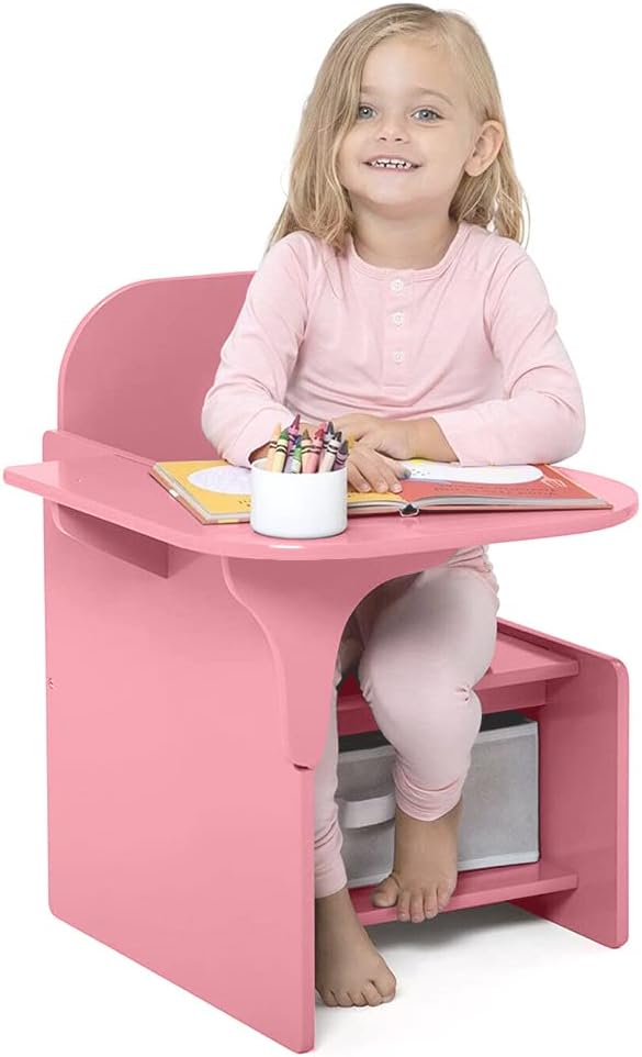 Pantanal Children's Table & Chair Set with Storage Bin for Ages 3+, Pink