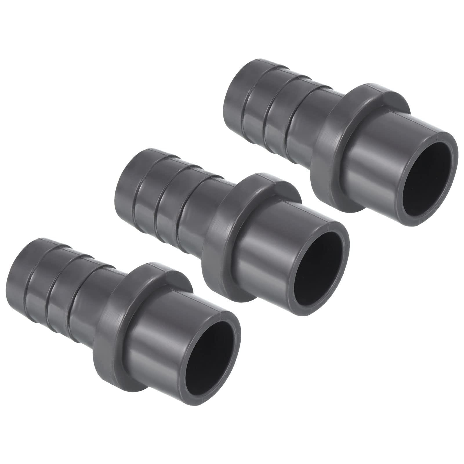 PATIKIL UPVC Reducer Pipe Fitting 20mm OD 17mm Barbed, 3 Pack Straight Coupling Adapter Connector, Grey