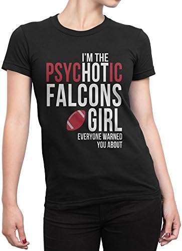 PsycHOTic Falcons Girl Women Black T-Shirt