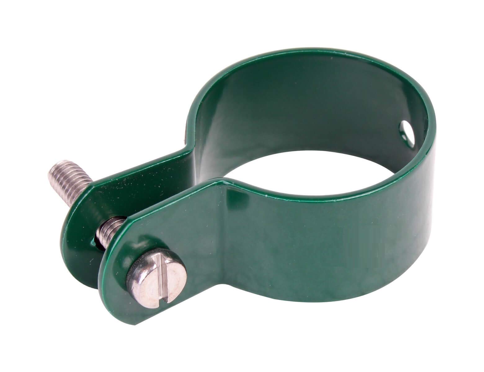 Gah-Alberts 656300 Stanchion Clamp Hot-Dip Galvanised Material Thickness 1.5 mm Clamp Diameter 50 mm Width 25 mm RAL 6005 Green