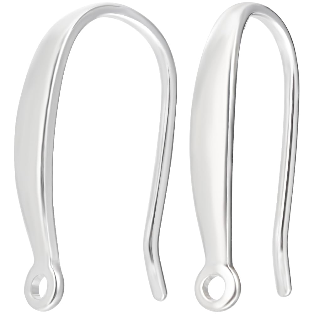 Beebeecraft 1 Box 10Pcs Ear Wires 925 Sterling Silver French Earring Hooks with Loop Dangle Fish Hook for Earrings Jewelry Making