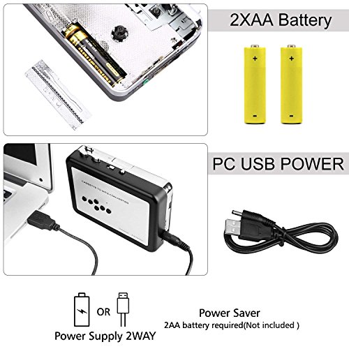 GEEKLIN Cassette Player Tape to MP3 Converter Retro Walkman Auto Reverse Portable Audio Tape Player with Earphones, No Need Computer