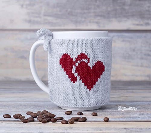 Valentines Day Gift Coffee Mug Cozy Love Party Decor Mug Sweater Knitted Heart Tea Sleeve Cup Warmer Coffee Cosy Mug Cover