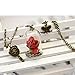 SKYEO Romantic Dried Flowers Glass Bronze Long Chain Necklace Red Rose